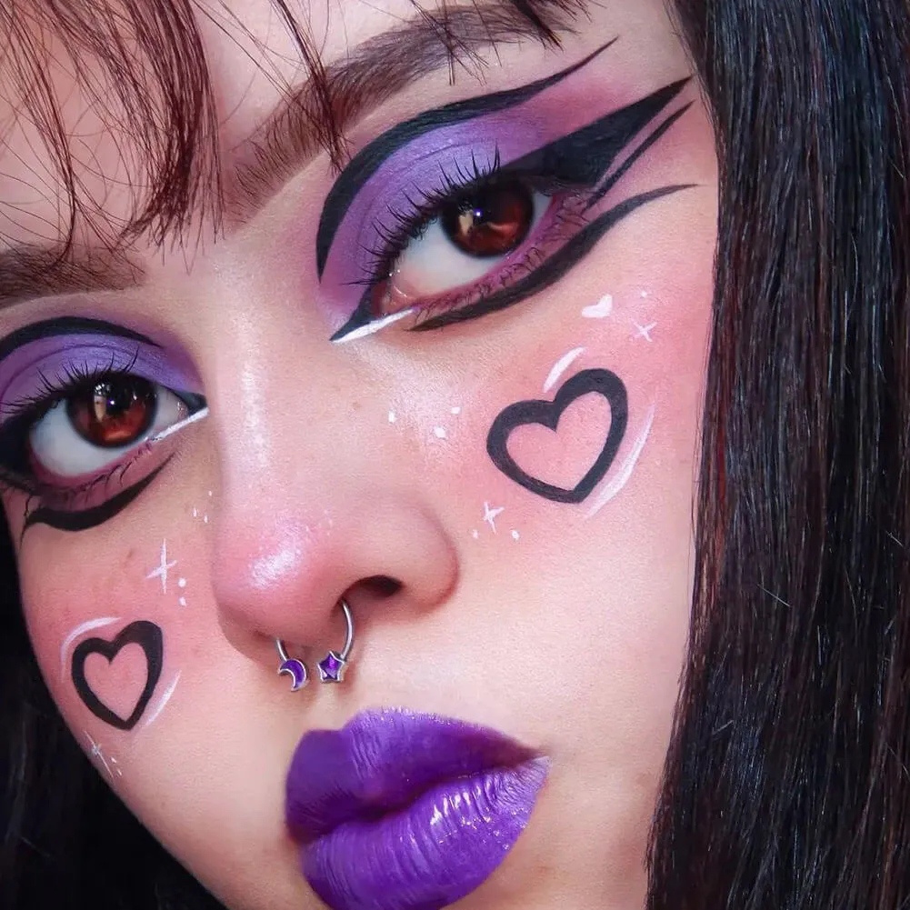 16/18/20G Purple Moon and Star Horseshoe Septum Rings