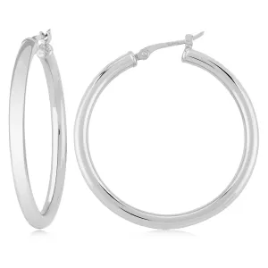 2.5x30mm White Gold Hoops