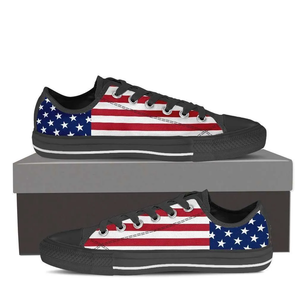 4th of July U.S. Flag Classic Canvas Tennis Shoes
