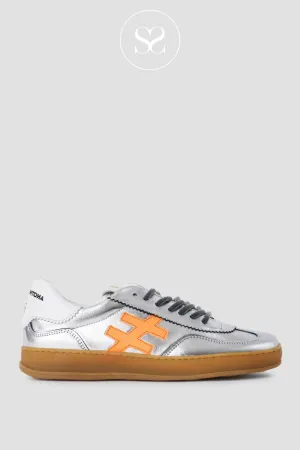 ANOTHER TREND A032 ICONIC SILVER METALLIC LEATHER TRAINER
