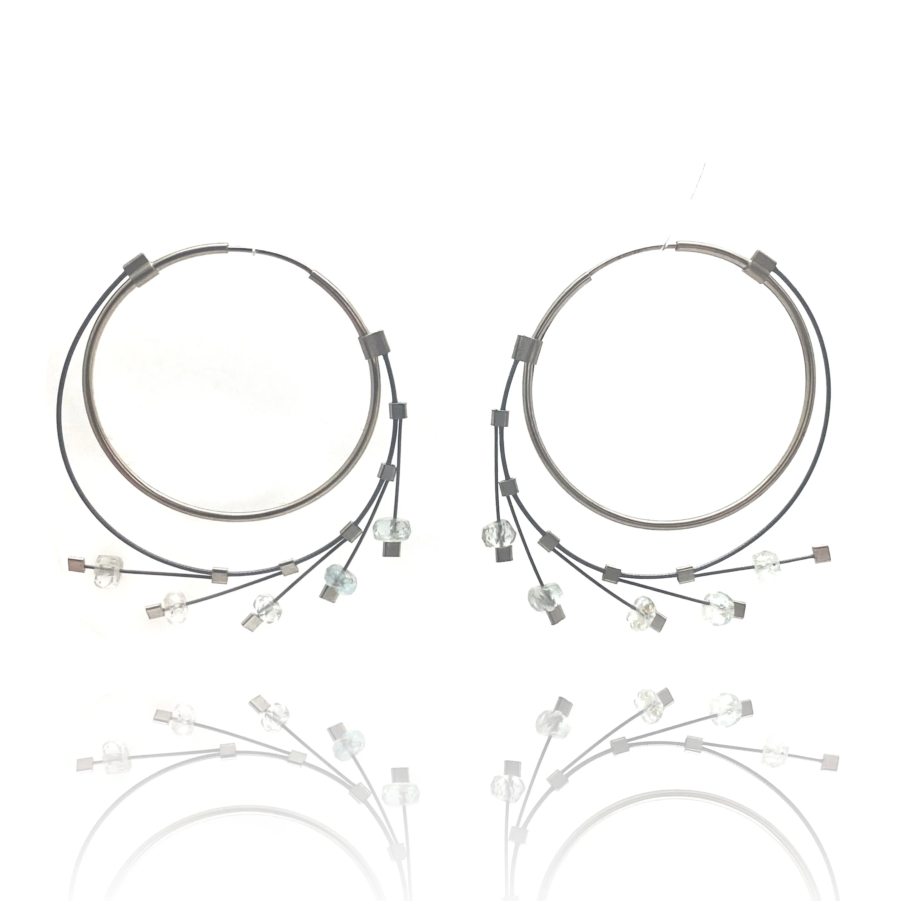 Aquamarine Hoop Earrings