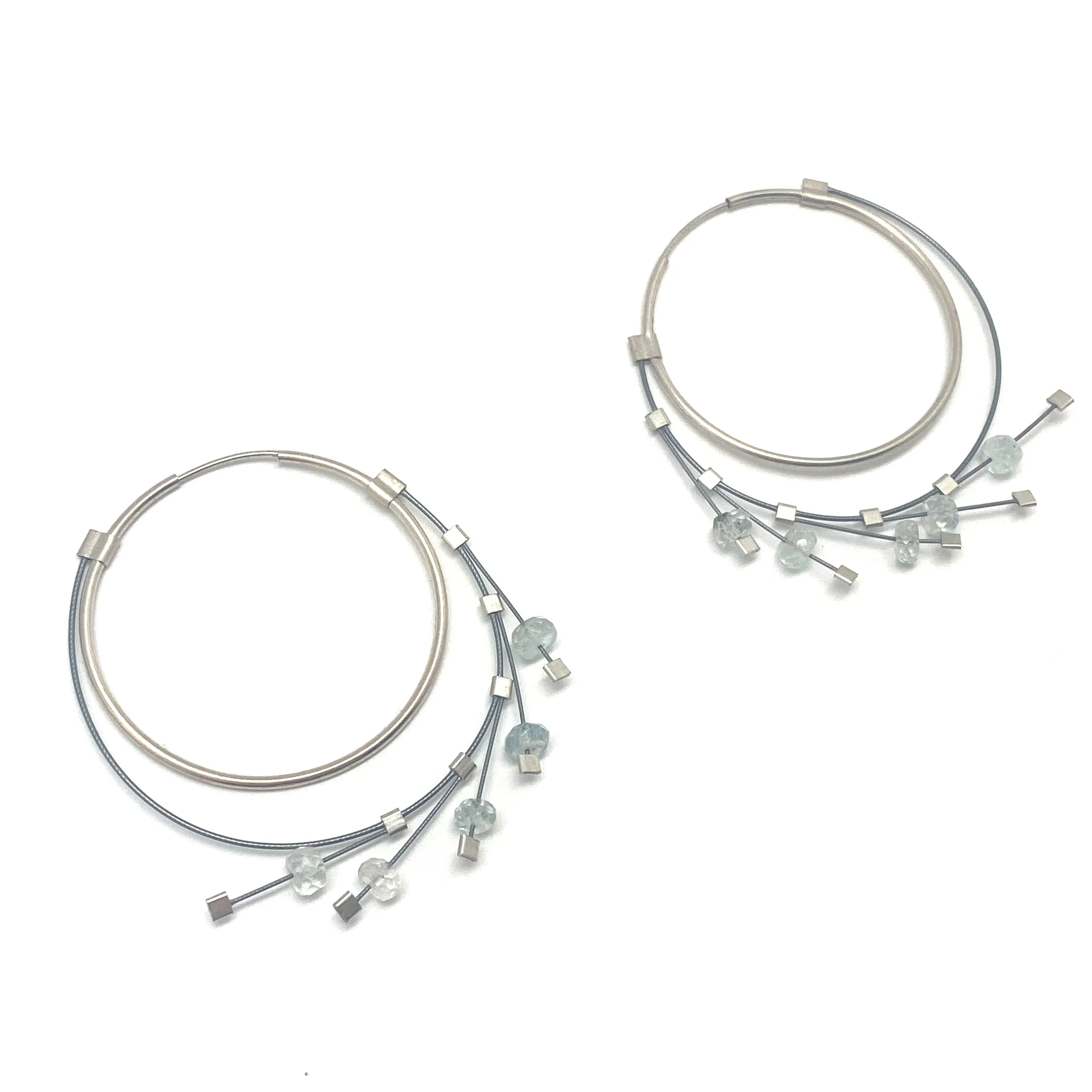 Aquamarine Hoop Earrings