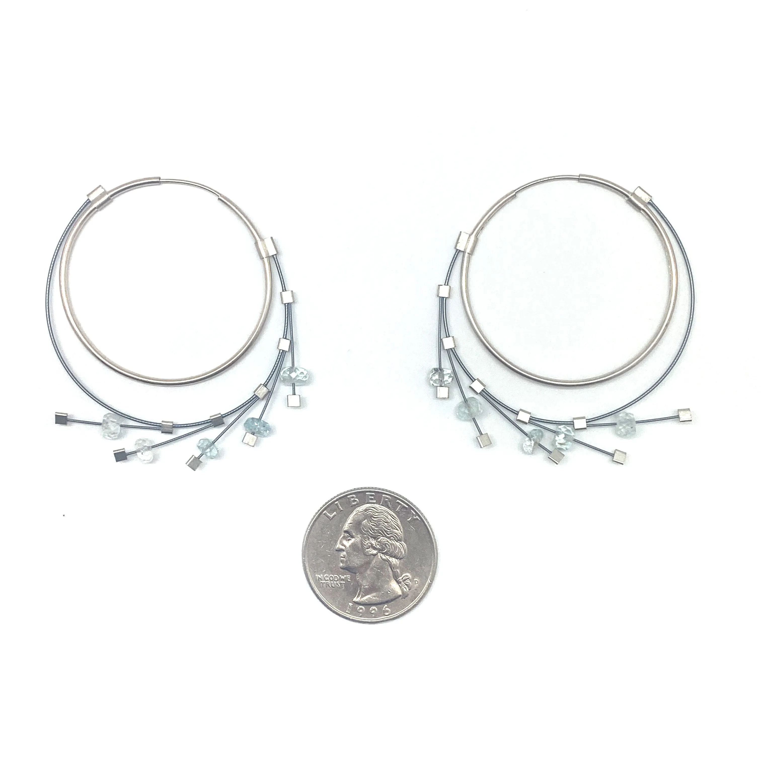 Aquamarine Hoop Earrings
