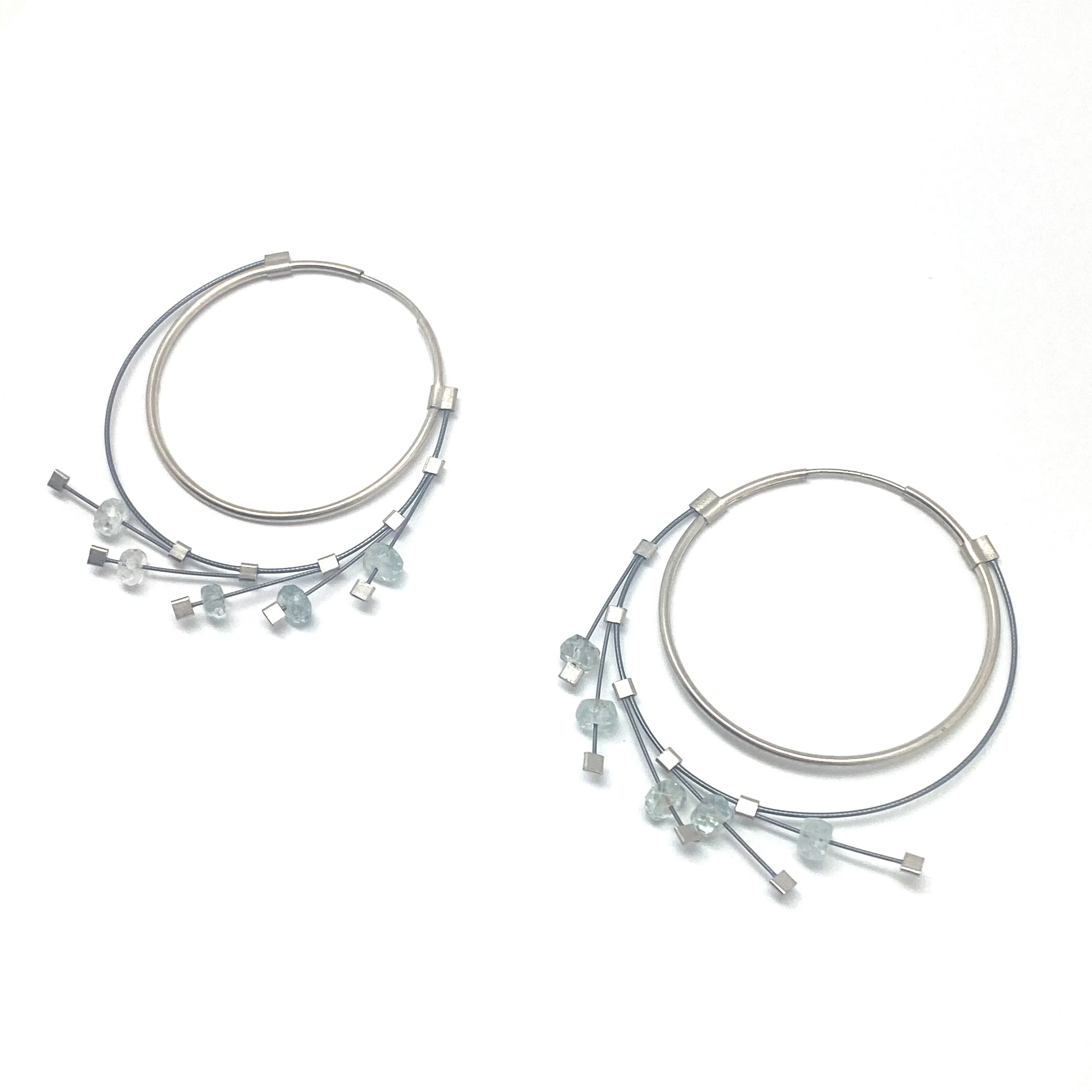 Aquamarine Hoop Earrings