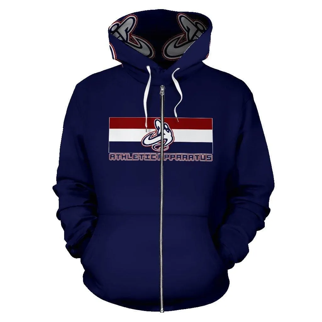 ATHLETIC APPARATUS NAVY 2 UNISEX ZIP UP HOODIES