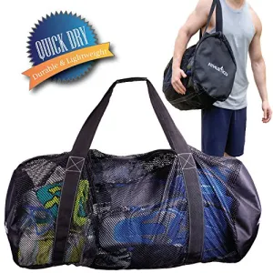 Athletico Mesh Dive Duffel Bag for Scuba or Snorkeling - XL Mesh Travel Duffle for Scuba Diving and Snorkeling Gear & Equipment - Dry Bag Holds Mask, Fins, Snorkel, and More