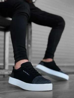 BA0104 Lace-up Black Plaid Suede Black Sole Sports Classic Men's Shoes