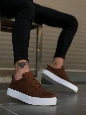BA0104 Lace-up Tan Suede White Sole Sports Classic Men's Shoes