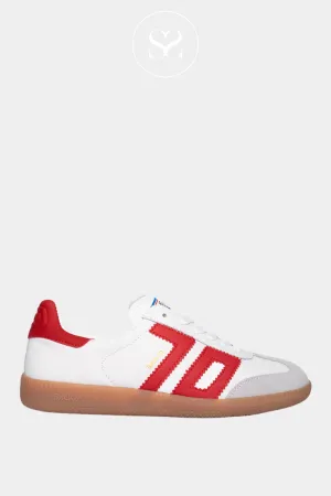 BACK 70 CLOUD RED AND WHITE LEATHER TRAINERS