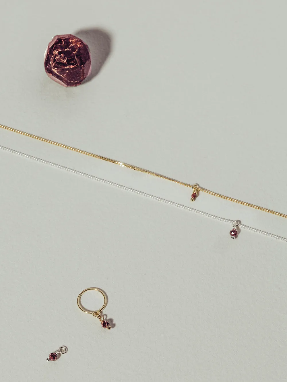 Bestie Birthstone January - Red Garnet | 14K Gold Plated