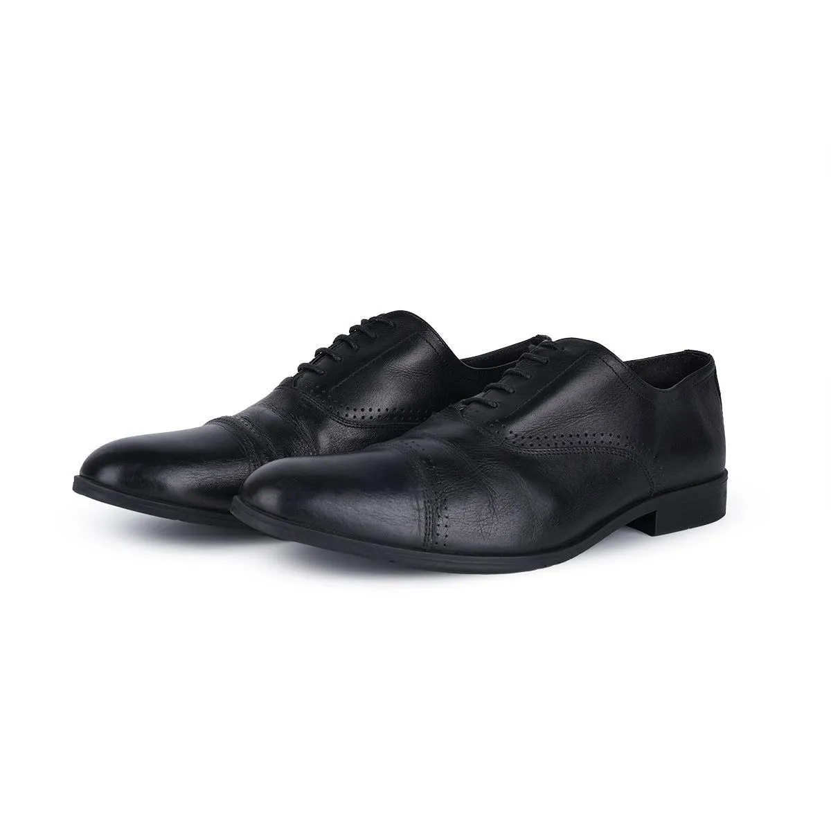 Borelli Oxford Formal Lace Ups Leather Black Colour For Men