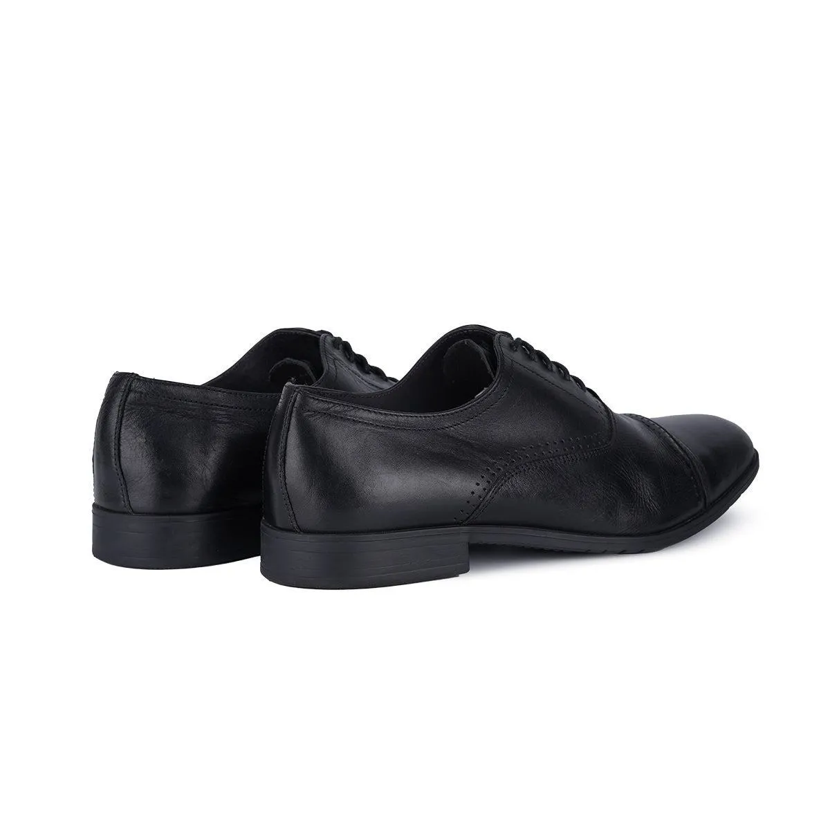 Borelli Oxford Formal Lace Ups Leather Black Colour For Men