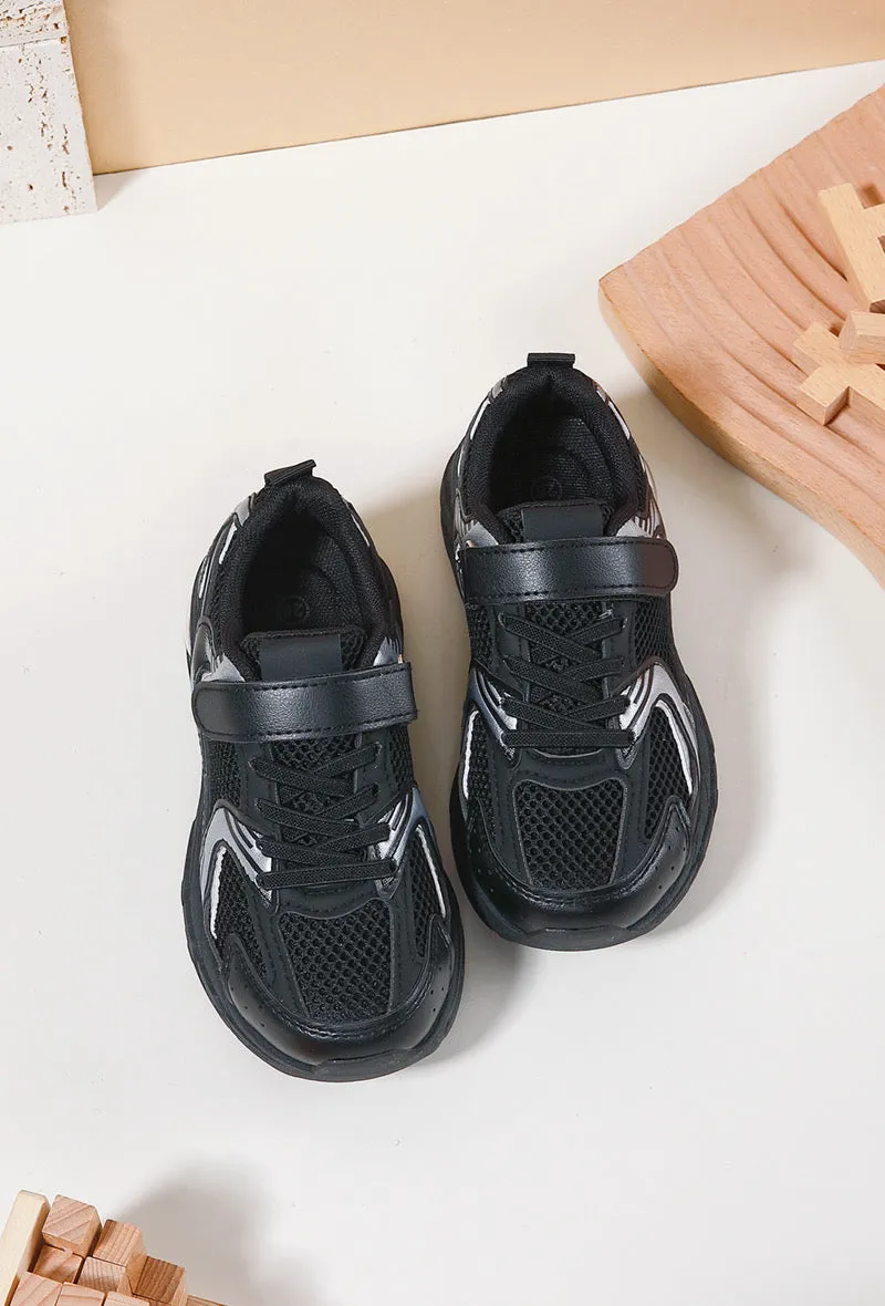 Boys & Girls Black Chunky Sole Fashion Trainers