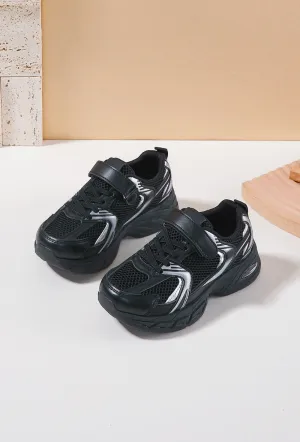 Boys & Girls Black Chunky Sole Fashion Trainers