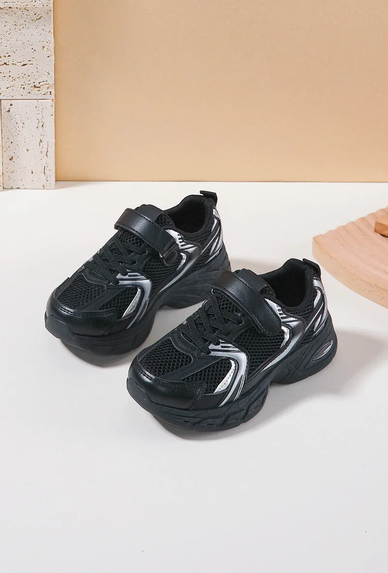 Boys & Girls Black Chunky Sole Fashion Trainers