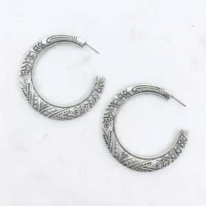 Candice Cut Silver Earrings