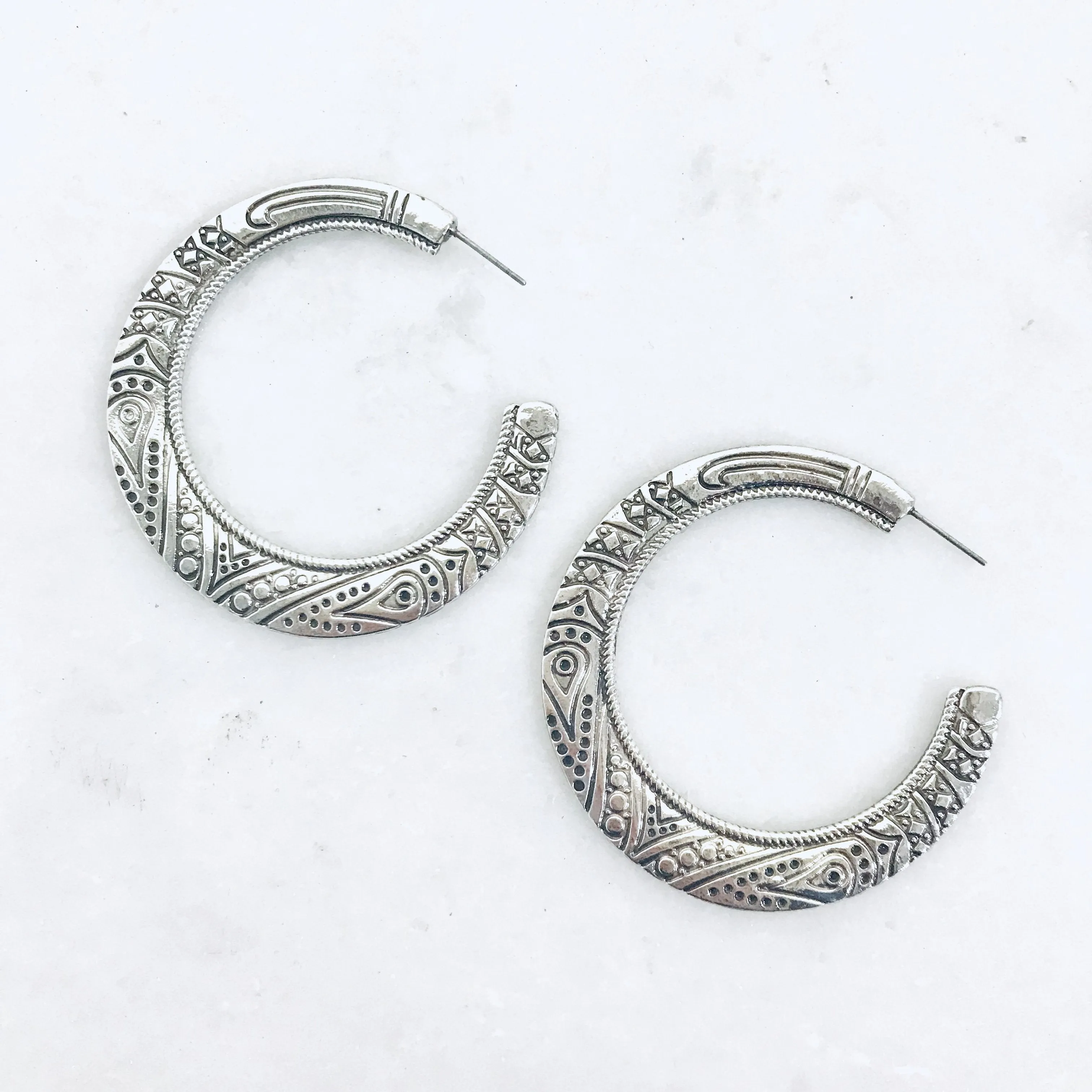 Candice Cut Silver Earrings