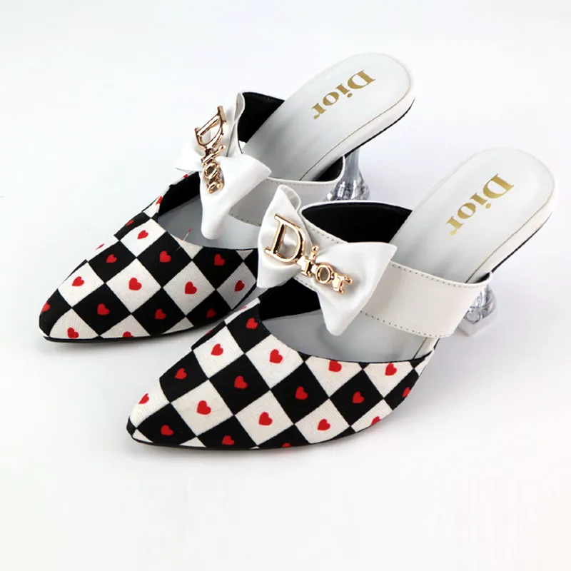CD Bow Heel Pattern Pumps Court Shoes #1026 #22