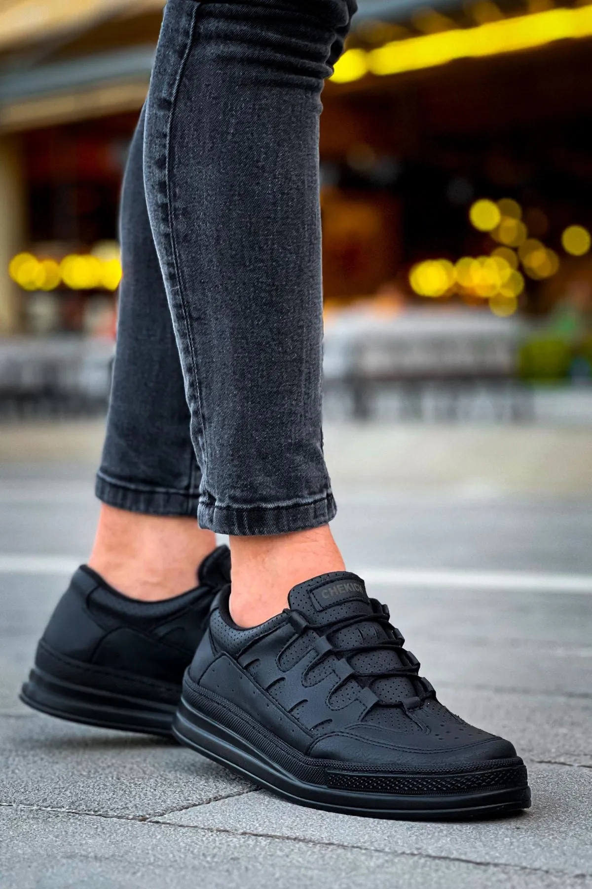 CH040 Men's Unisex Orthopedics Full Black Casual Sneaker Sports Shoes