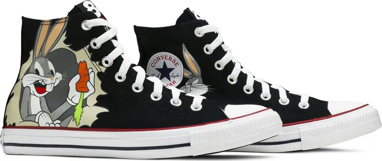 Converse Looney Tunes x Chuck Taylor All Star High 80th Anniversary Sneakers - Bugs Bunnys Mischief, Black