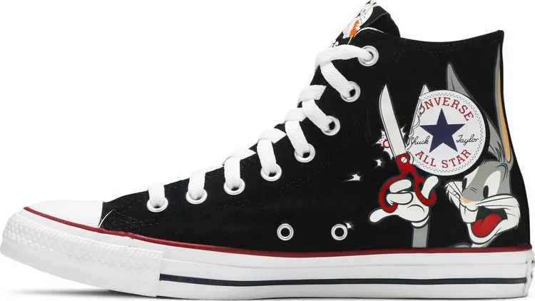 Converse Looney Tunes x Chuck Taylor All Star High 80th Anniversary Sneakers - Bugs Bunnys Mischief, Black