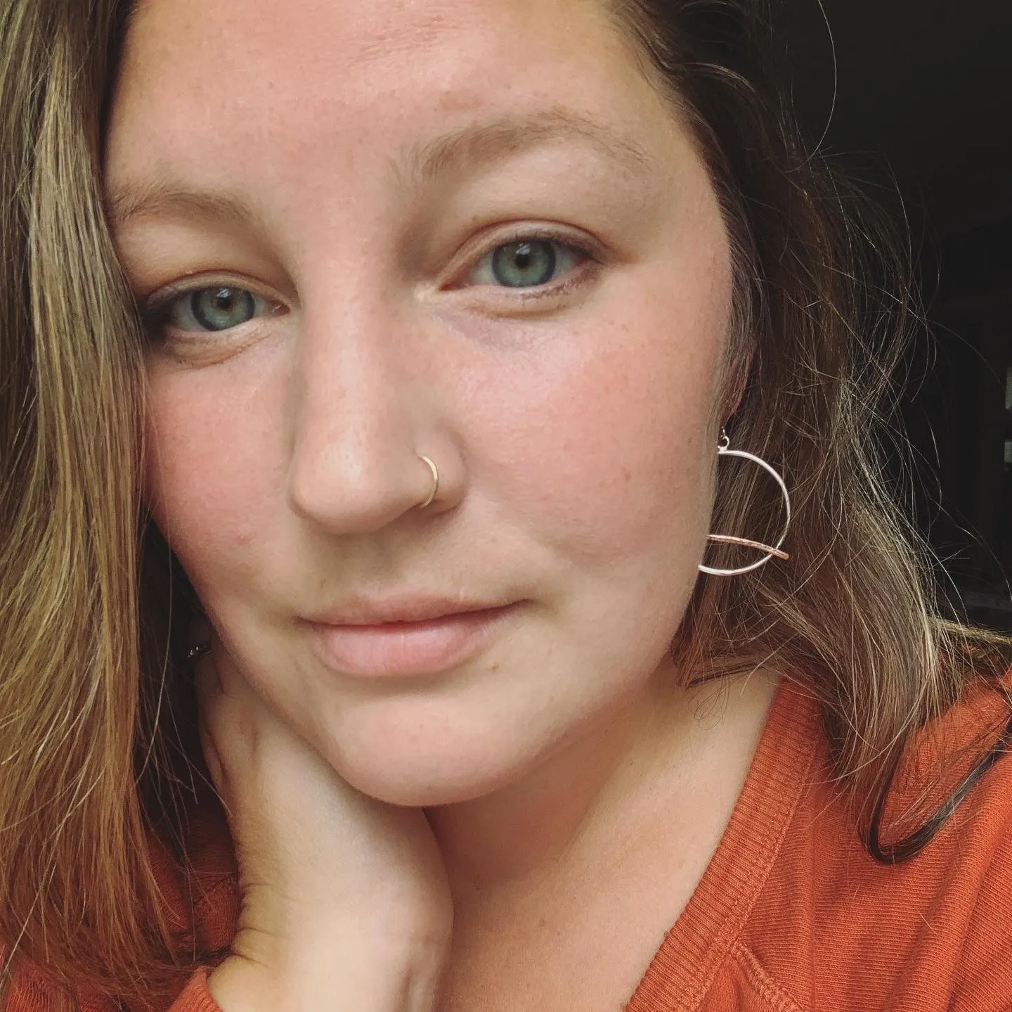 Copper and Sterling Silver Intersected Circle Earrings