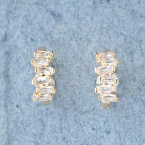 Cubic Zirconia Huggy Hoop Earring