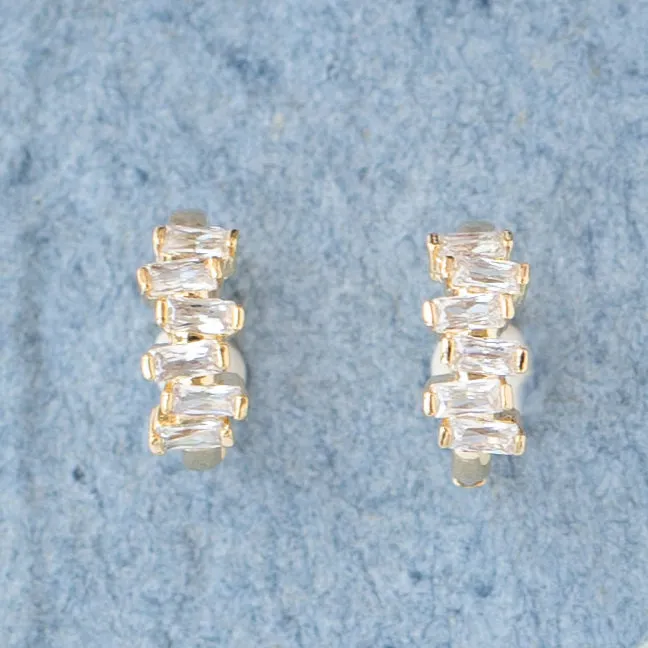 Cubic Zirconia Huggy Hoop Earring