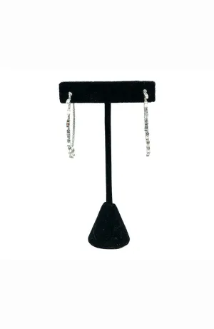 CZ Hoop with Baguettes Silver
