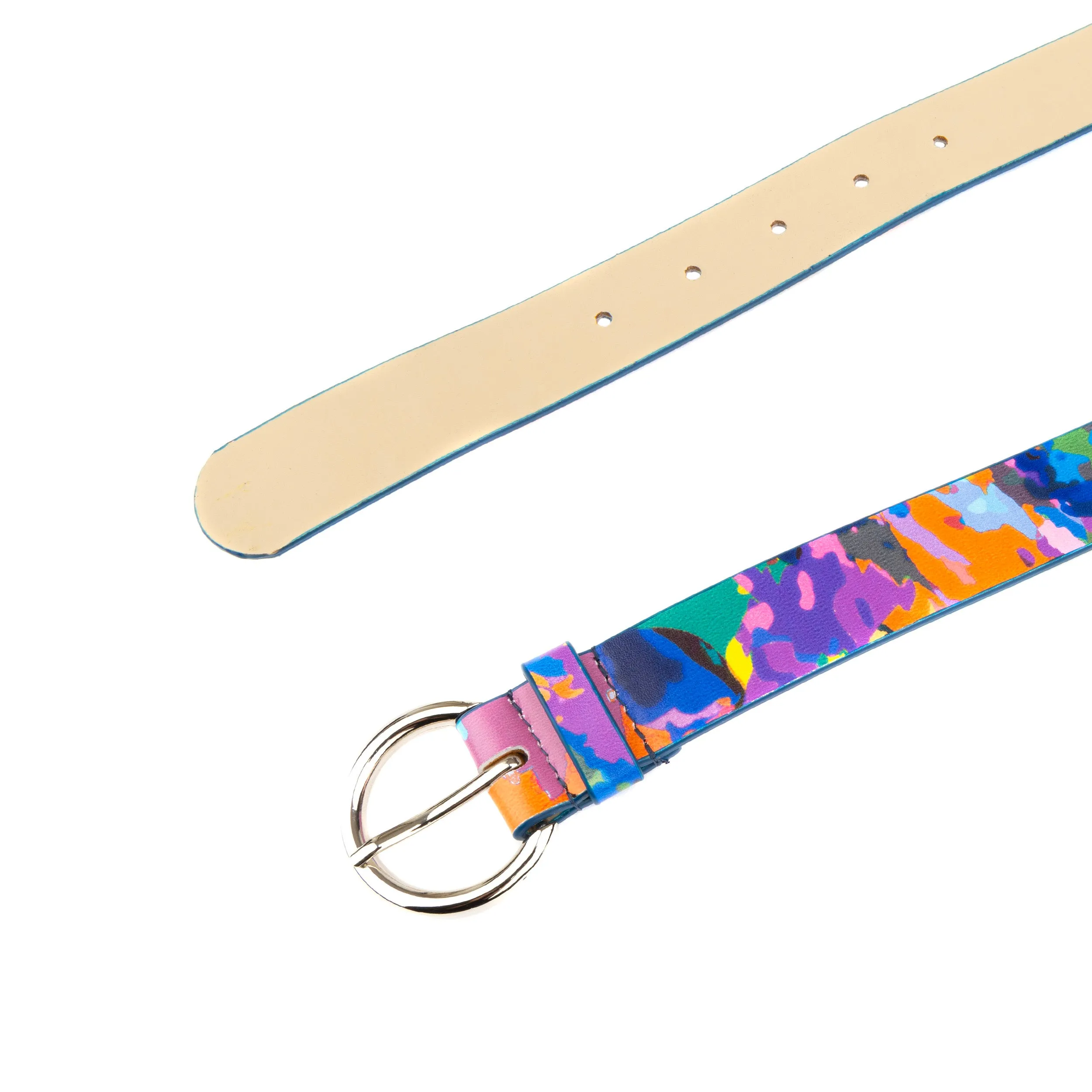 Emma - Summer Colours - Women's Italian leather classic belt in eye catching tones