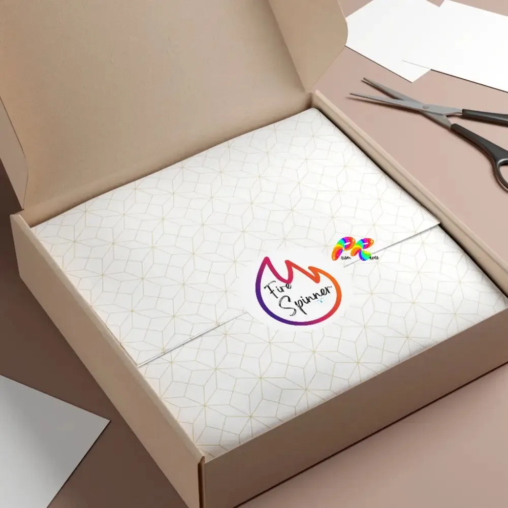 Fire Spinner Round Vinyl Stickers