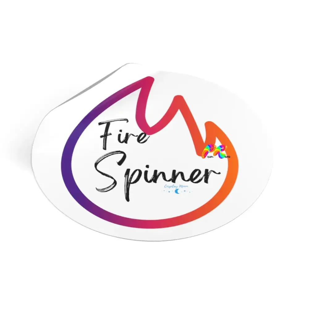 Fire Spinner Round Vinyl Stickers