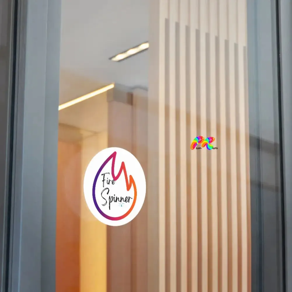 Fire Spinner Round Vinyl Stickers