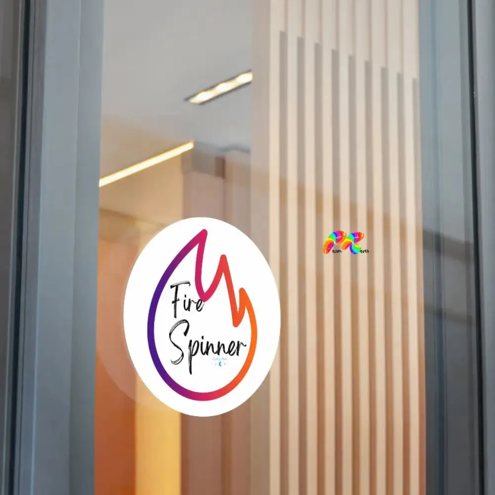 Fire Spinner Round Vinyl Stickers