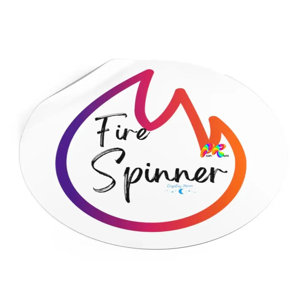 Fire Spinner Round Vinyl Stickers