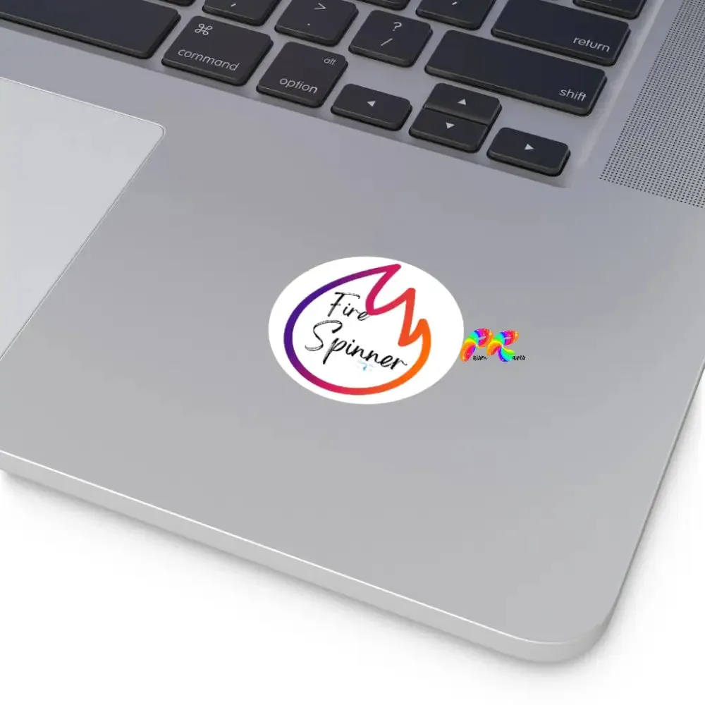 Fire Spinner Round Vinyl Stickers