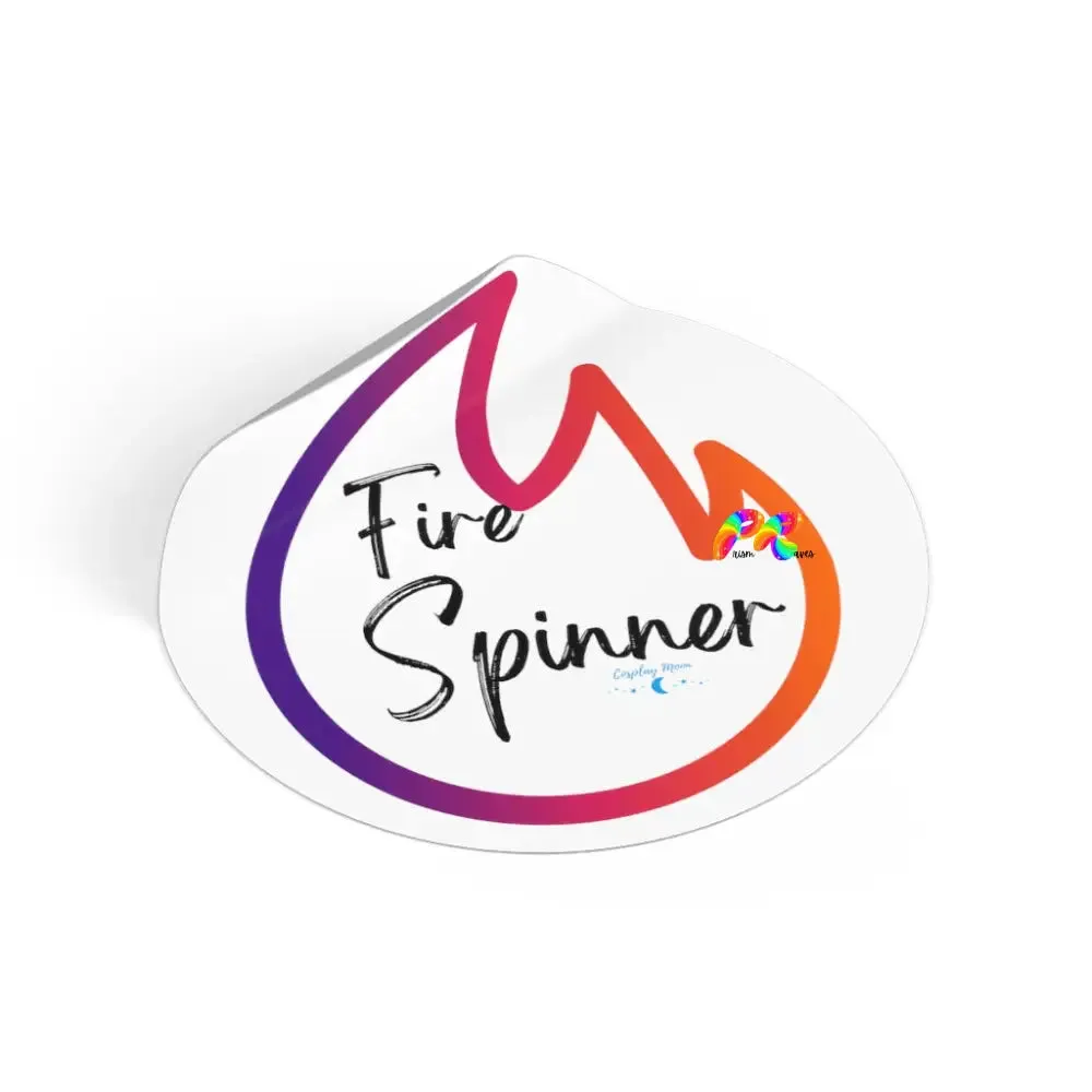 Fire Spinner Round Vinyl Stickers