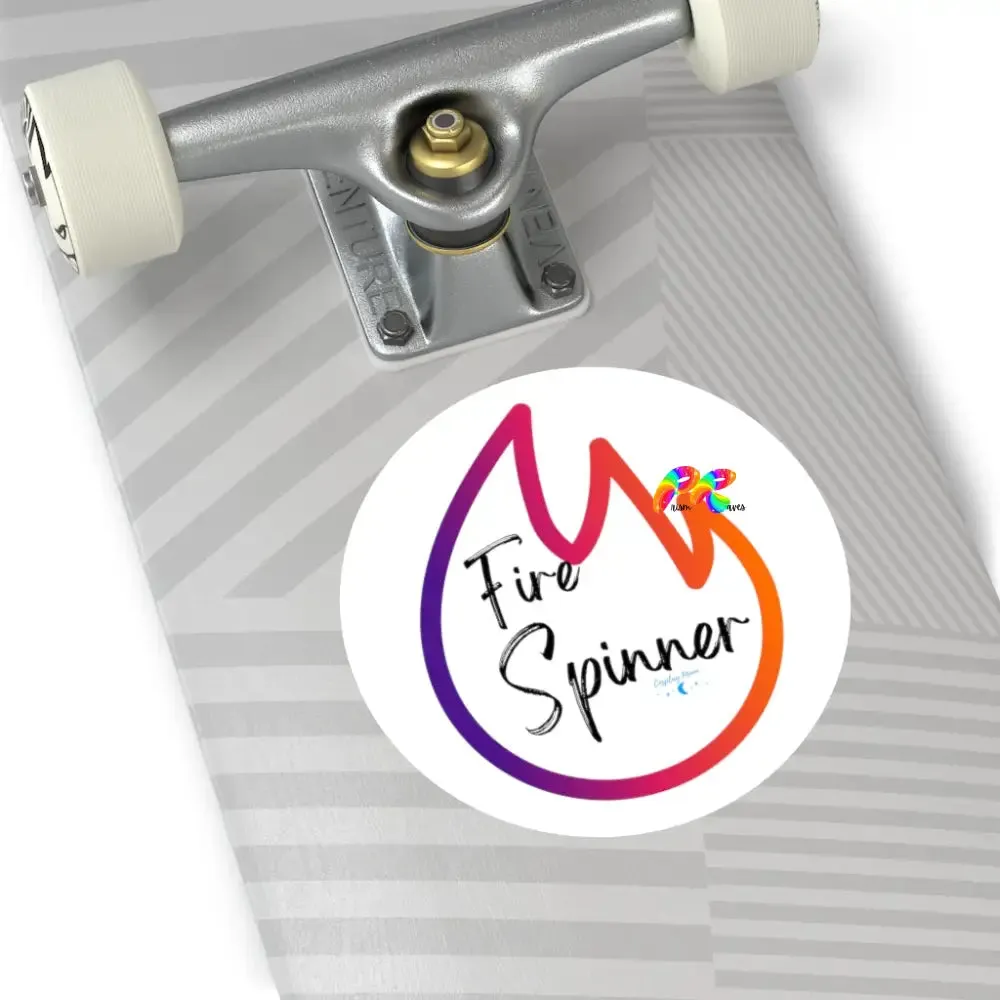 Fire Spinner Round Vinyl Stickers
