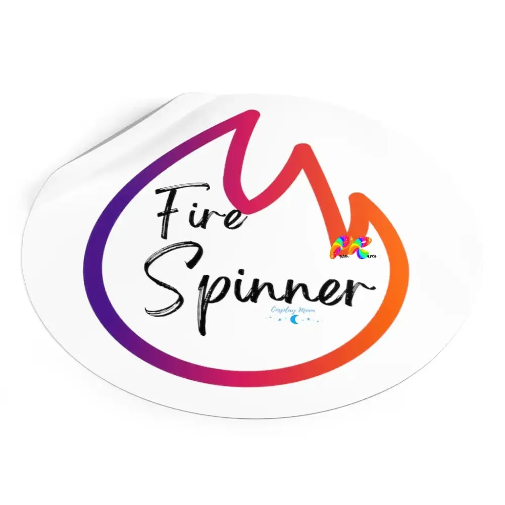 Fire Spinner Round Vinyl Stickers