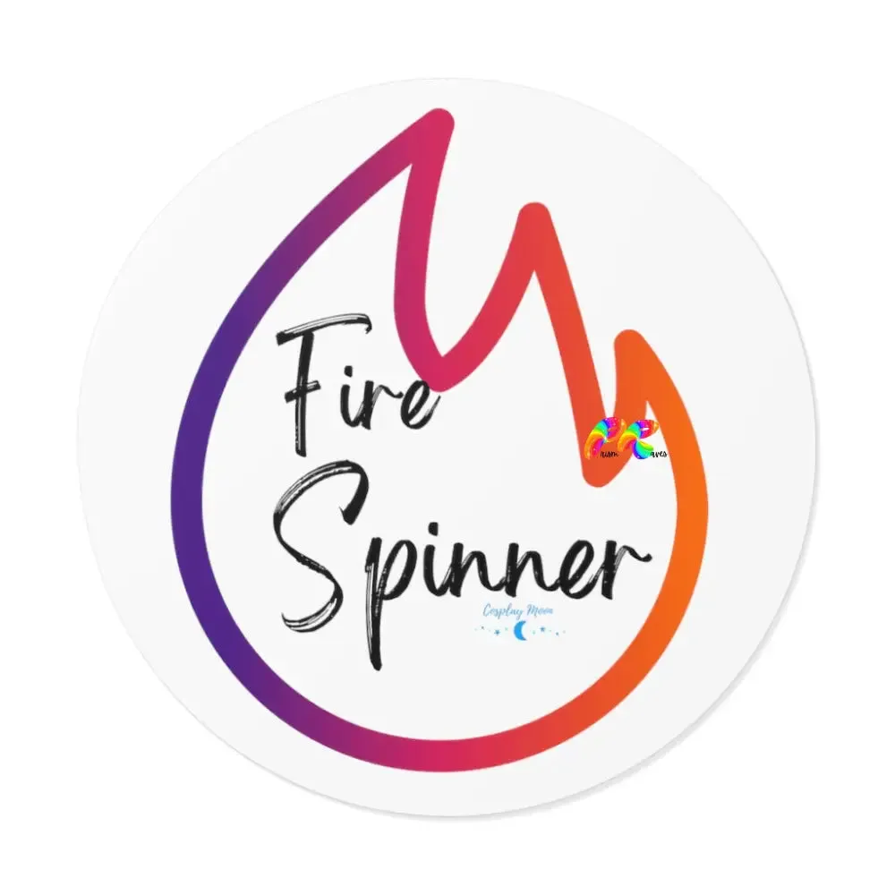 Fire Spinner Round Vinyl Stickers
