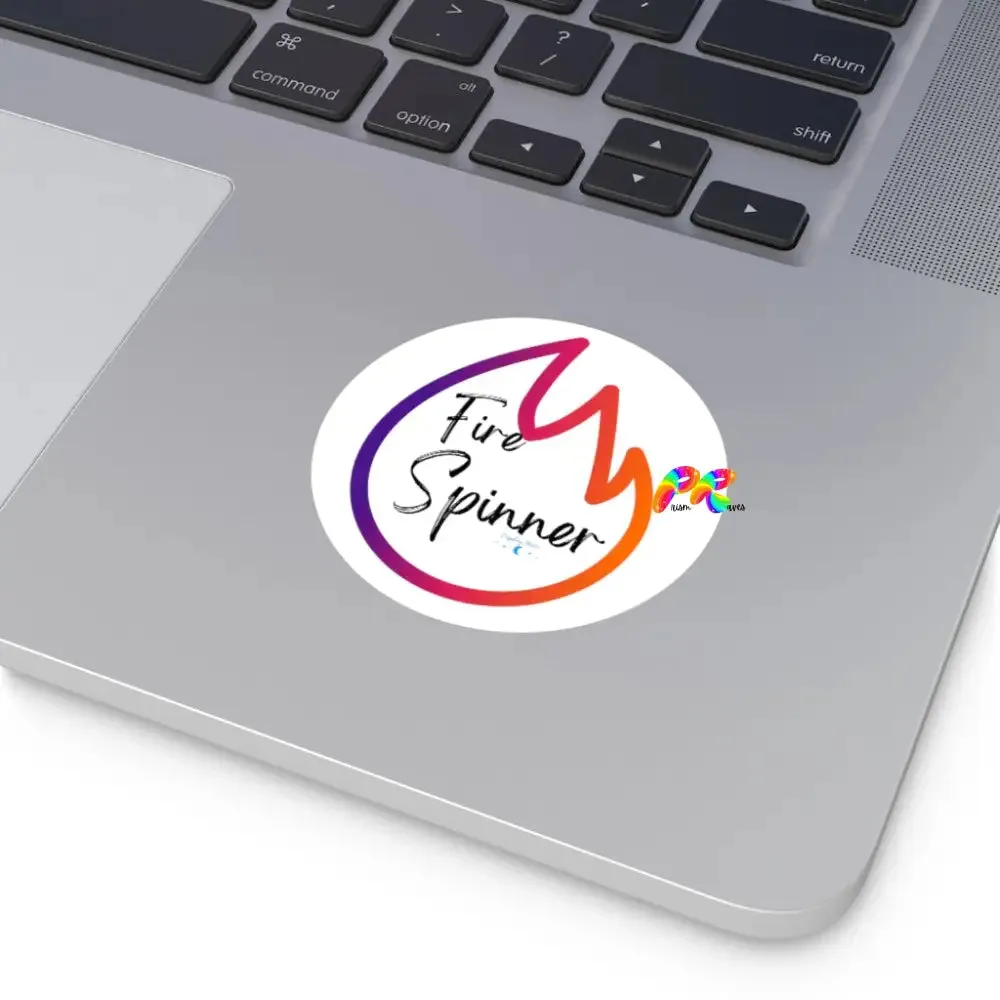Fire Spinner Round Vinyl Stickers