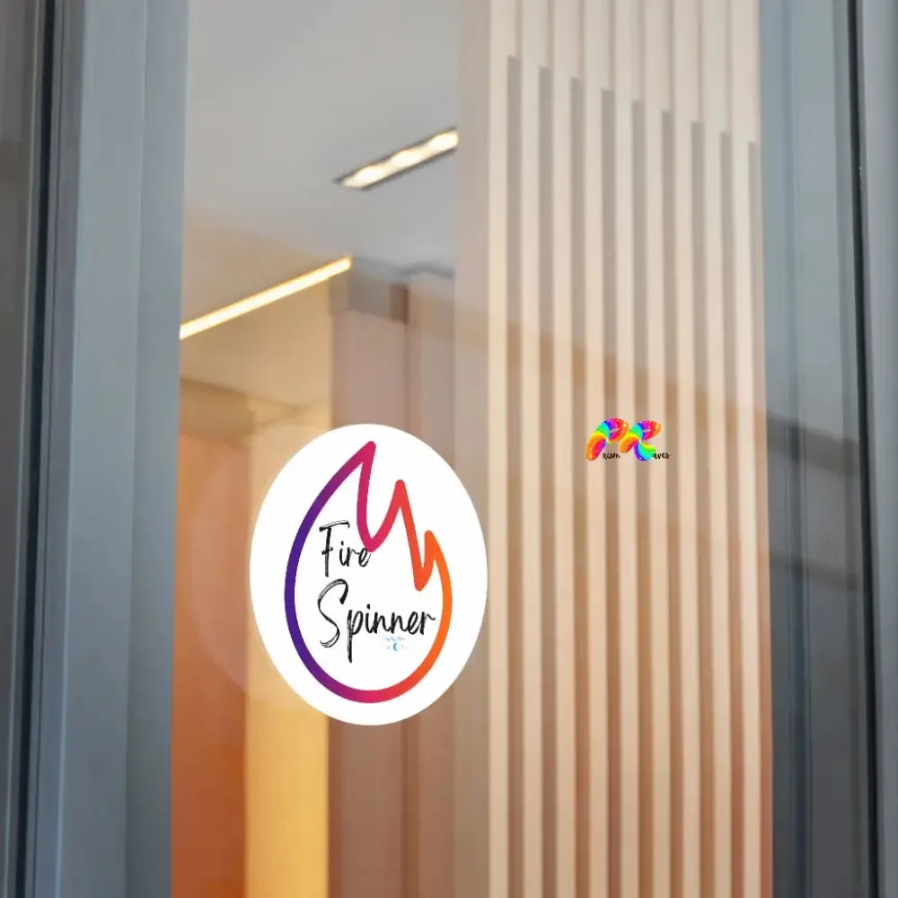 Fire Spinner Round Vinyl Stickers