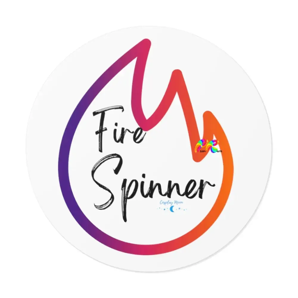 Fire Spinner Round Vinyl Stickers