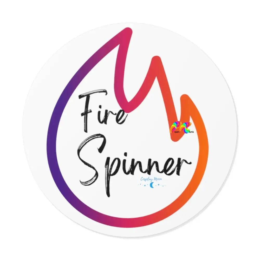 Fire Spinner Round Vinyl Stickers
