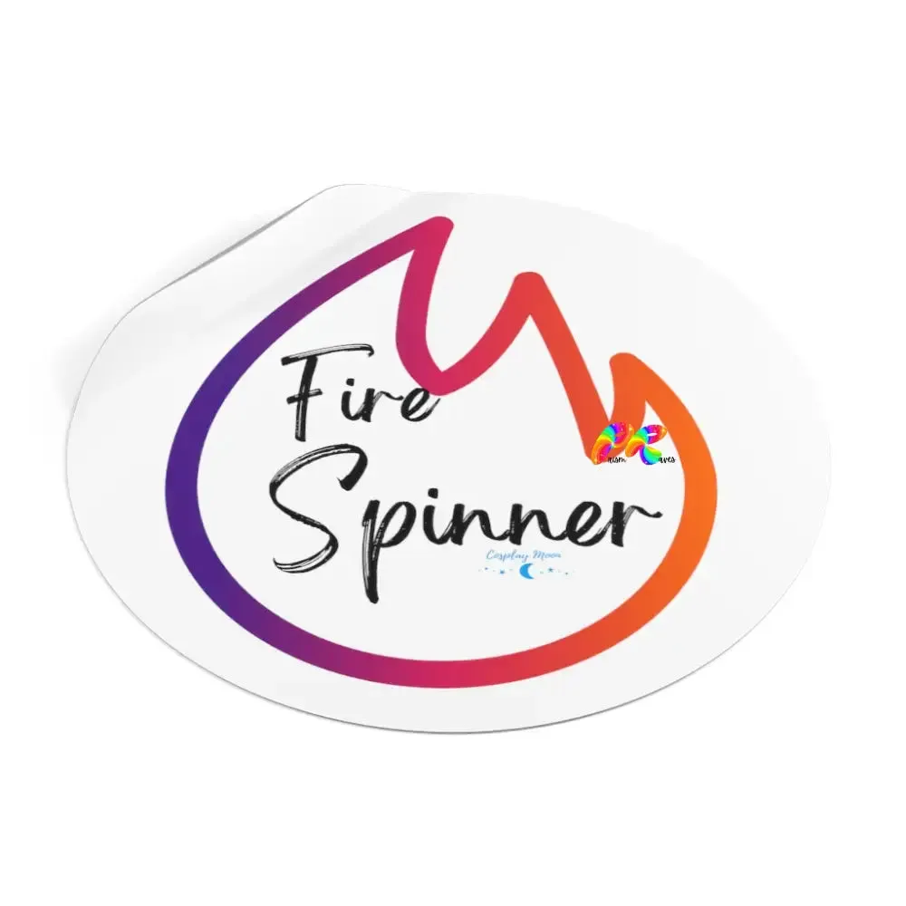 Fire Spinner Round Vinyl Stickers