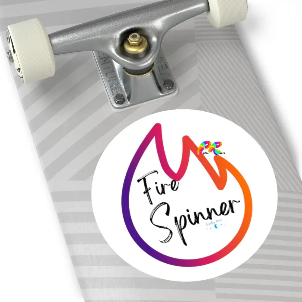 Fire Spinner Round Vinyl Stickers
