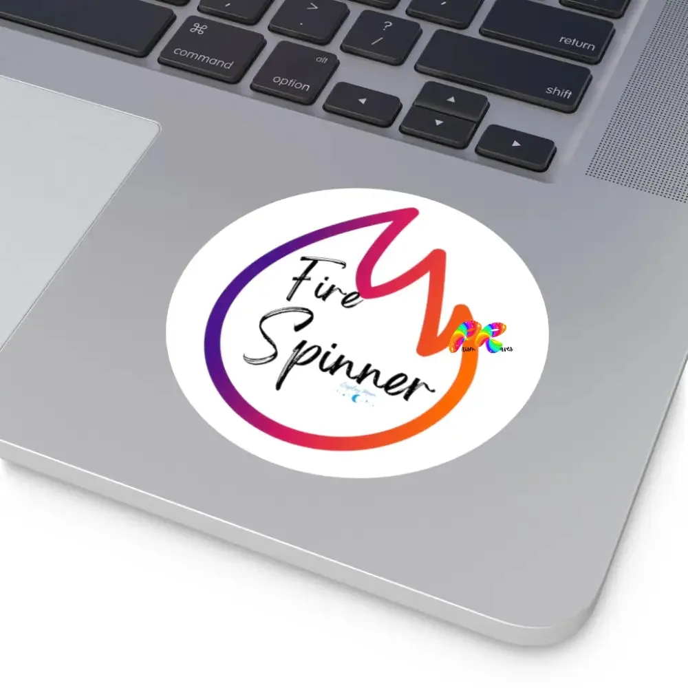 Fire Spinner Round Vinyl Stickers