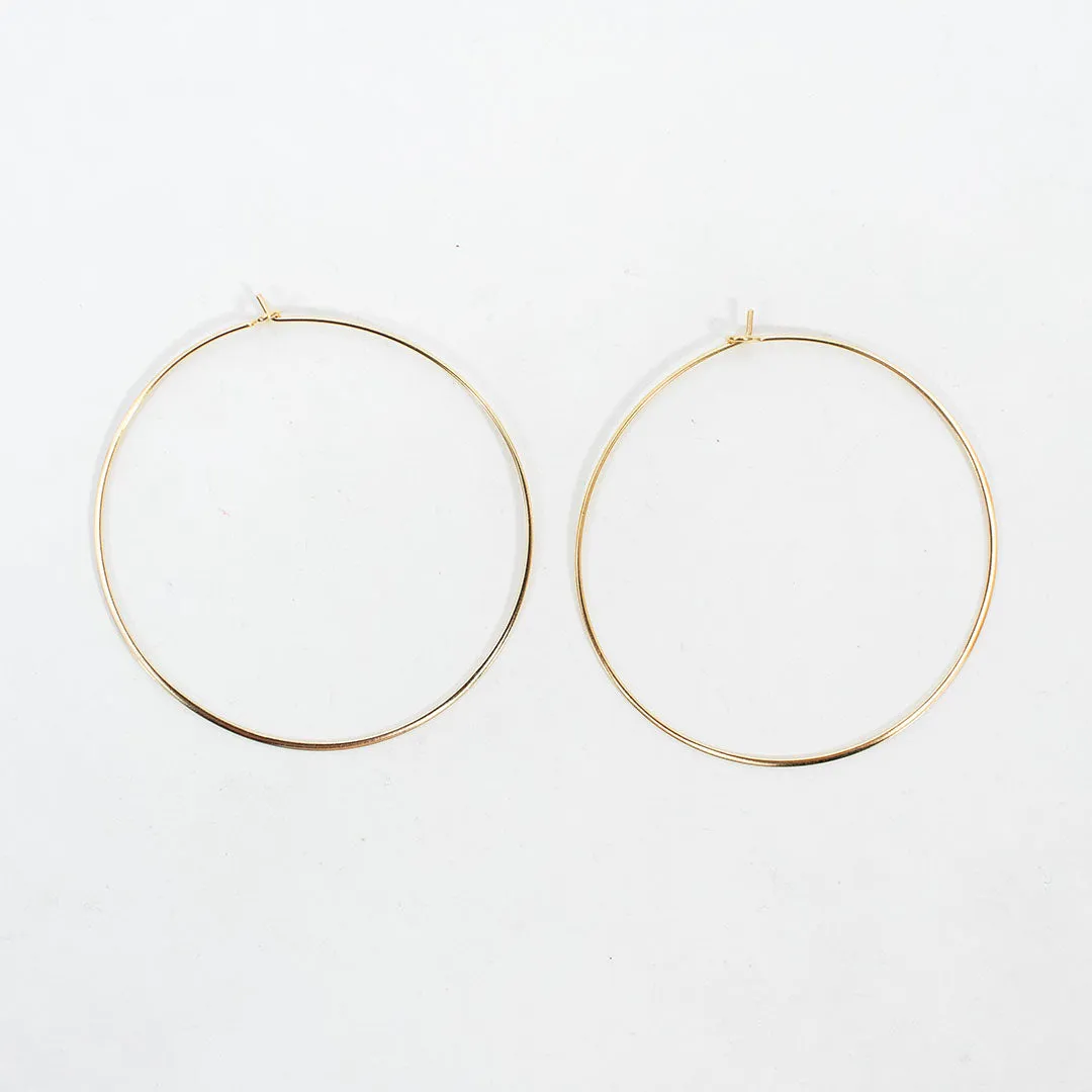 Giant Gold Vermeil Wire Hoops