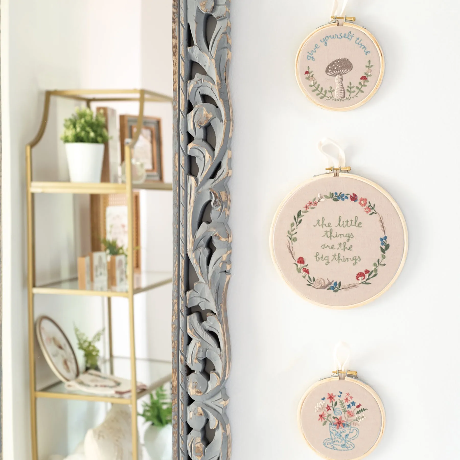 Give Yourself Time Hand Embroidered Hoop
