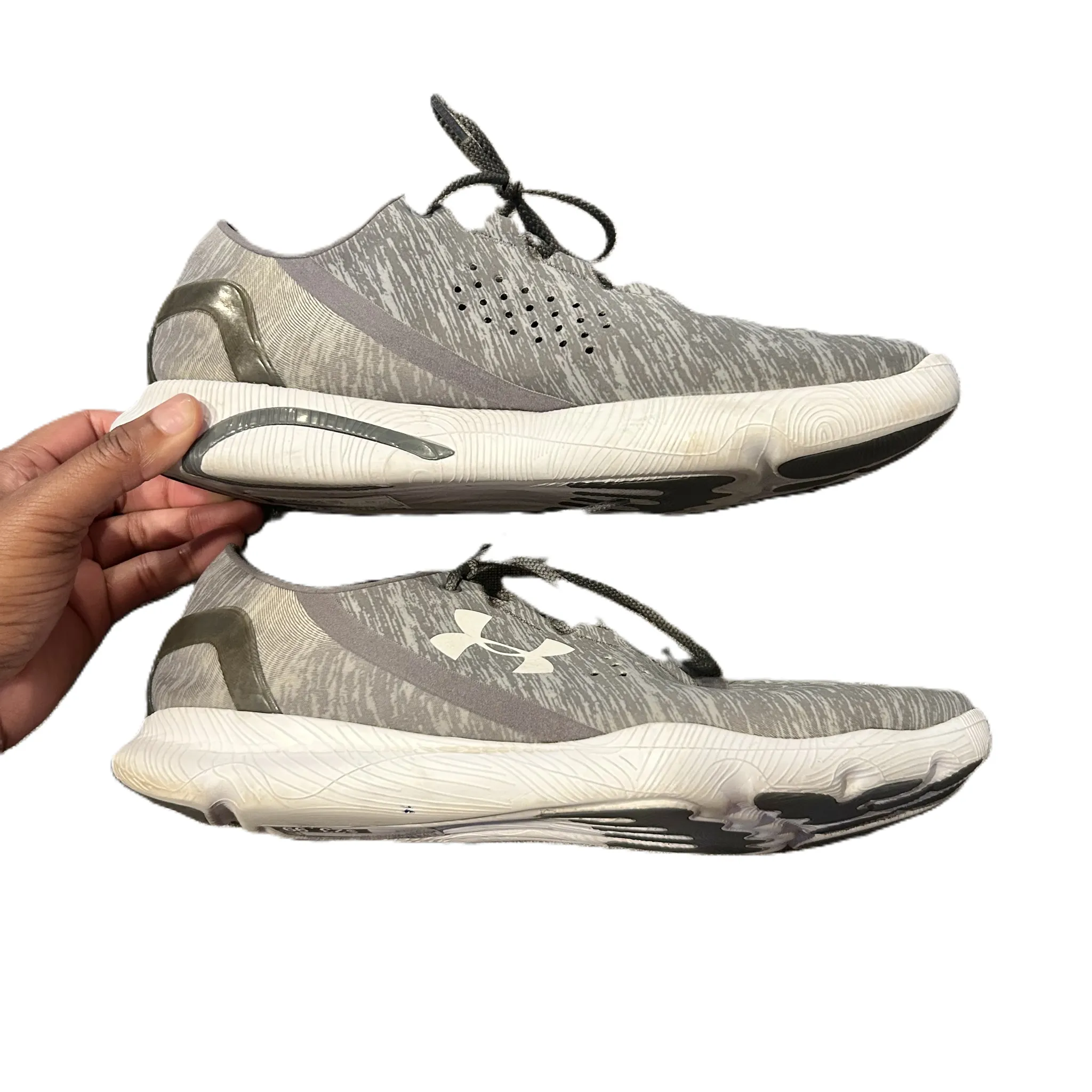 Grey Shoes Athletic By Under Armour, Size: 13